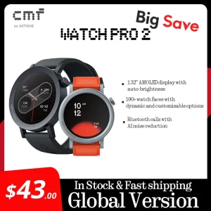 Global Version CMF by Nothing Watch Pro 2 1.32" AMOLED Bluetooth 5.3 BT Calls with AI Noise Reduction GPS Smartwatch CMF watch P