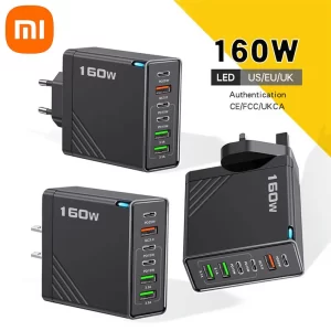 Xiaomi 160W Multi Ports USB Type C Charger Fast Charging Phone Charger Adapter For iPhone Samsung Xiaomi Huawei Wall Charger