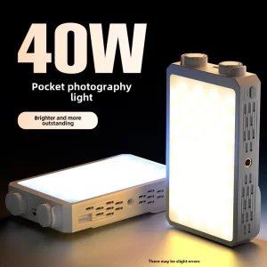 Portable LED video light 40W mini small portable fill light with built-in rechargeable battery, which can charge mobile phone PD