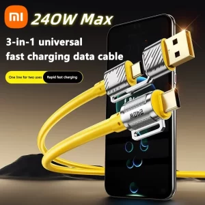 Xiaomi 240W 4-in-1 Fast Charging Data Cable Type-c To Type-c Zinc Alloy Cable For Iphone15 Samsung Huawei 2m Data Cord