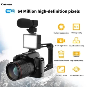D5 Digital Camera 4K DSLR Camera with 16X Dual Camera Night Vision Lens Professional Digital Camera 1080P HD Video Camera