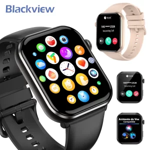 2025 Blackview New R60 Bluetooth Call Smartwatch 1.96'' AMOLED HD Screen Man Women Fitness Watches Blood Oxygen Health Monitor