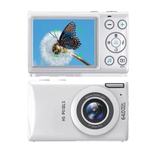 64MP 4K Digital Camera MP3 Player 64million Pixels Kids Video Camcorder 18X Zoom Vlog Camera Gift for Students Photography