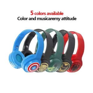 New 2023  iron Man Bluetooth Headphones Over-Ear Wireless Stereo Earphones Cartoon Spiderman Iron Man Captain Headset with Mic