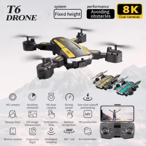 T6 Drone Profesional 8K HD Camera Omnidirectional Obstacle Avoidance Aerial Photography Optical Flow Foldable Quadcopter