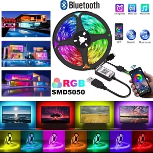 Led Light For Bedroom 5V Smd 5050 Rgb Usb Led Ribbon 1-30M Bluetooth Color Changing Led Strip For Pc Tv Backlight Rgb Tape Luces