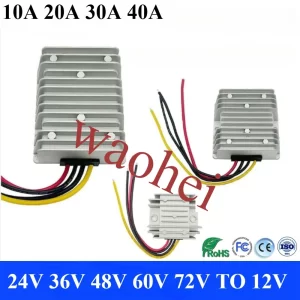 24V 36V 48V 60V 72V 18-90V to 12V 10A 20A 30A 40A DC DC Converter Step Down Stabilizer Voltage Regulator CE ROHS Certificated