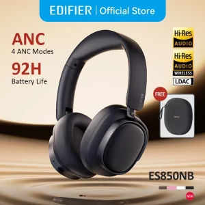 Edifier ES850NB Wireless Headphone Noise Cancelling Bluetooth Earphones Hi-Res Wireless Over-Ear Headphones with Carry Bag