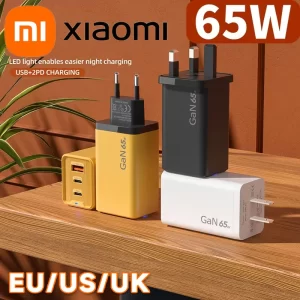 Xiaomi Original 65W Charger 2PD+1USB GaN Fast Charging Multiport Charging Head Power Adapter EU/US/UK For iPhone Samsung Huawei
